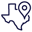 state of texas with pin icon