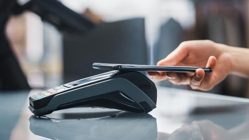 Tapping phone on a card reader