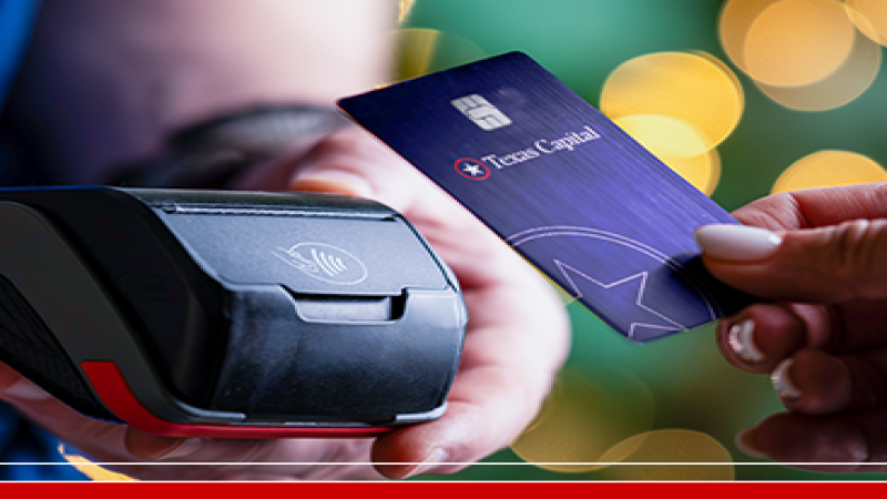 Texas Capital Debit Card tapping card reader