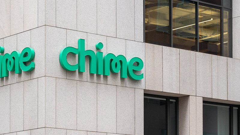 chime logo on building