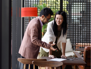 Colleagues working together in an office